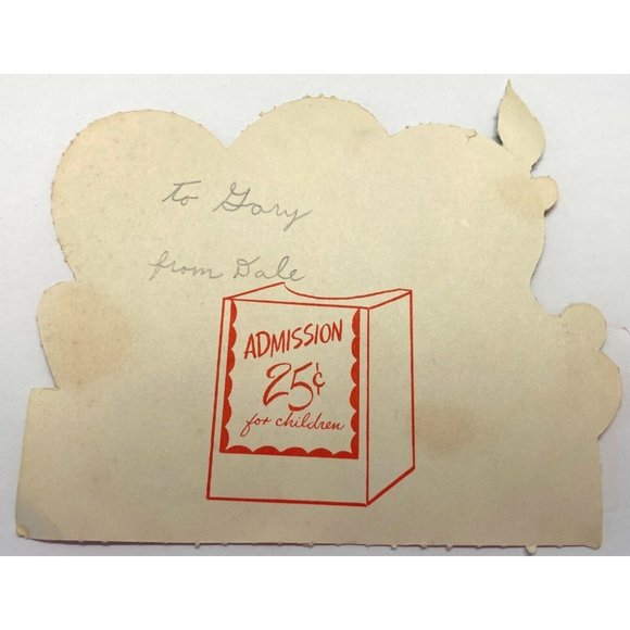 Valentines Day Vintage Greeting Card Circus Elephant Hearts Flocked 40s - Picture 2 of 6